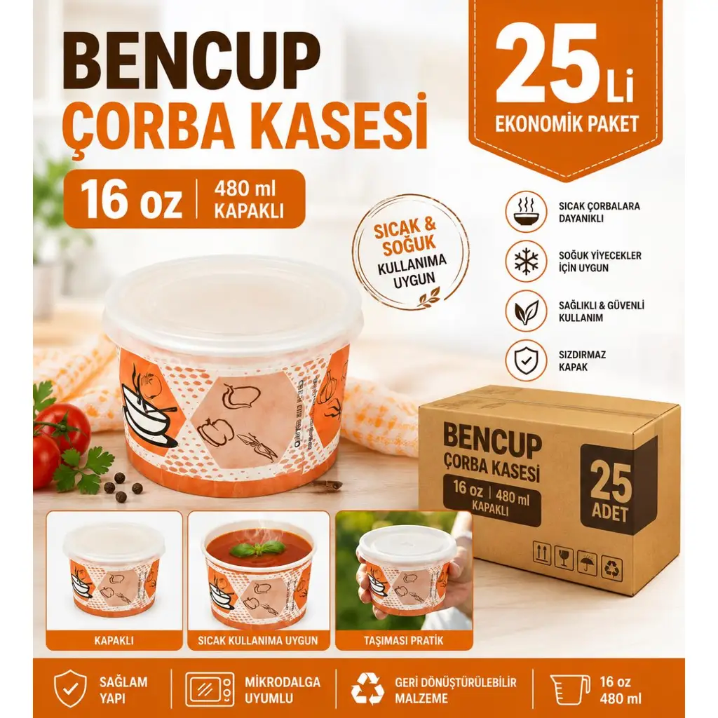 BENCUP CORBA KASESI 16 OZ 25 LI*3 LÜ PAKET 