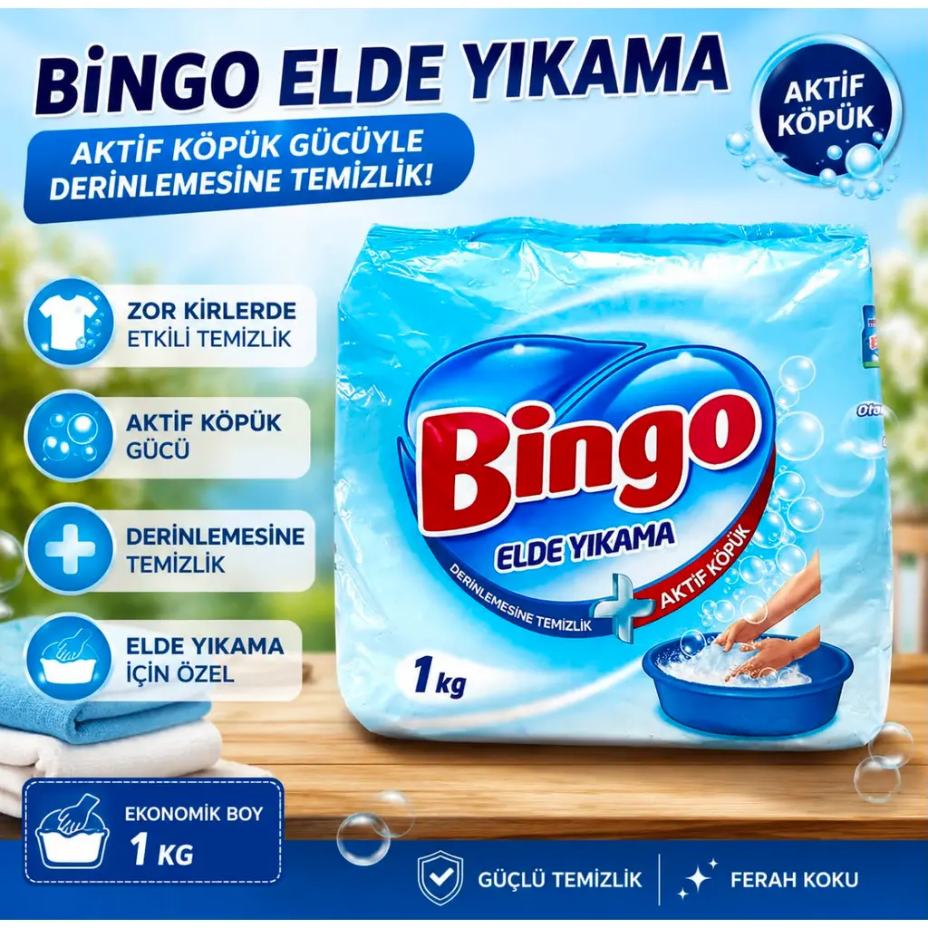 BINGO ELDE TOZ DETERJAN 1 KG 
