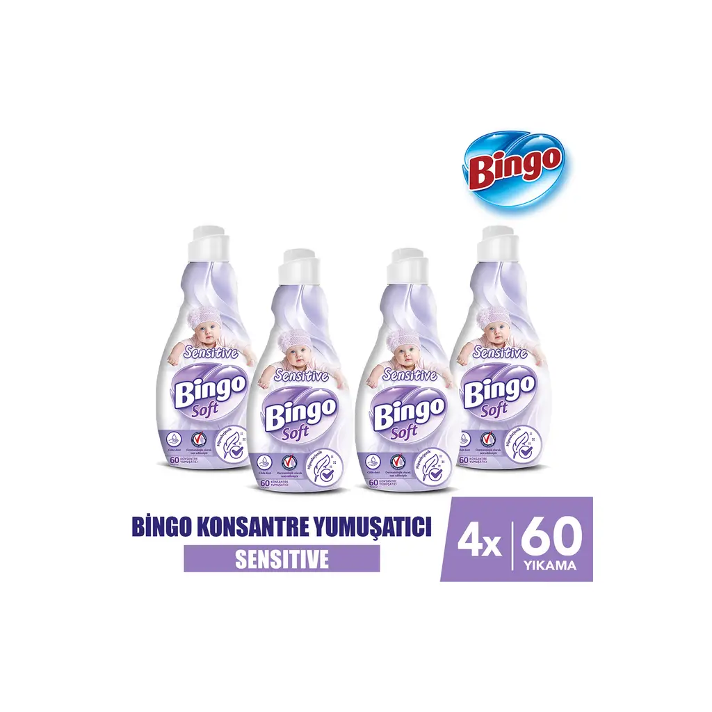 BINGO SOFT CAMASIR YUMUSATICI SENSITIVE 1440 ML 4 lü set 