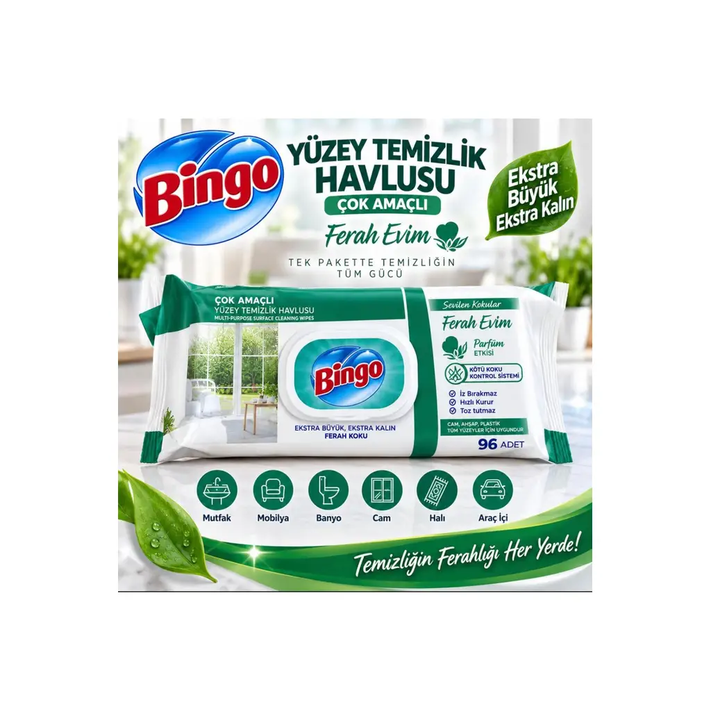 BINGO YUZEY TEMIZLEME HAVLUSU 96 LI FERAH EVIM 3 LÜ SET