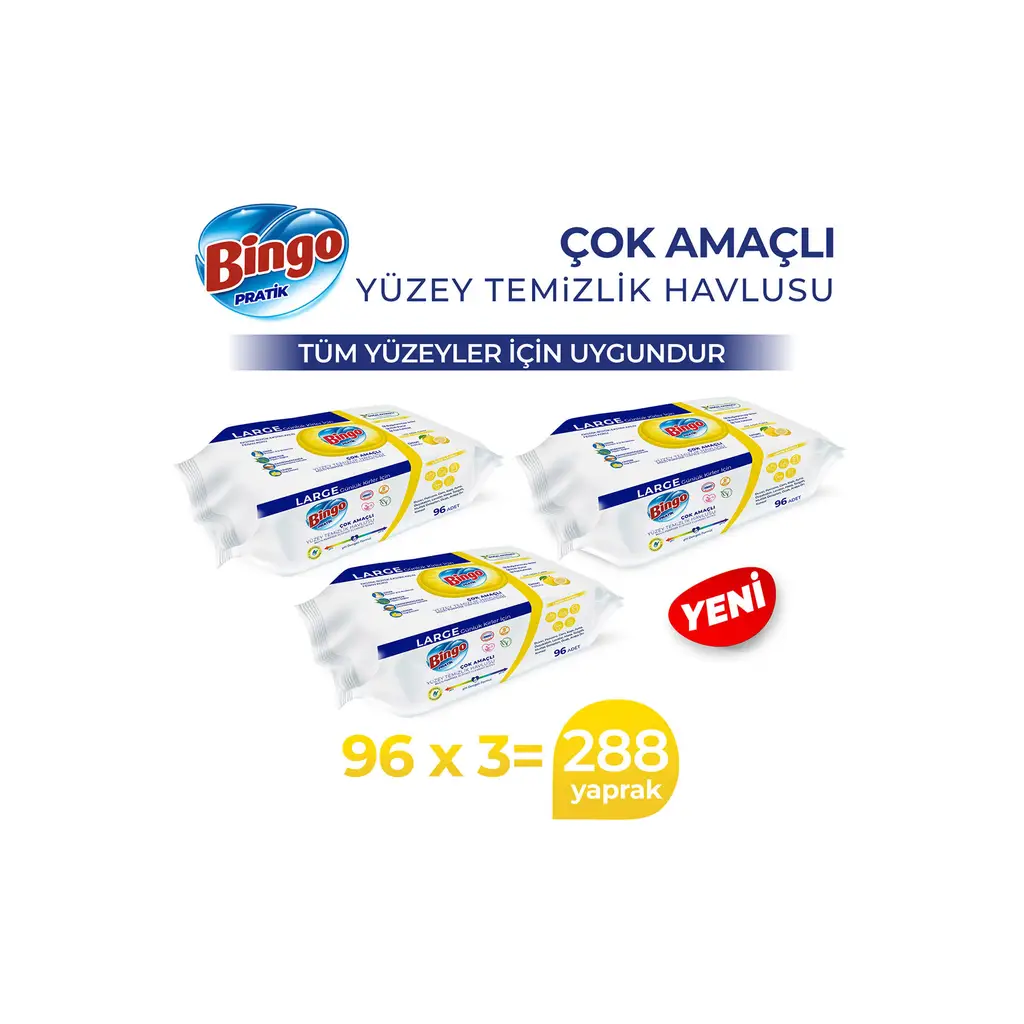 BINGO YUZEY TEMIZLEME HAVLUSU 96 LI LIMON-*3 LÜ SET 