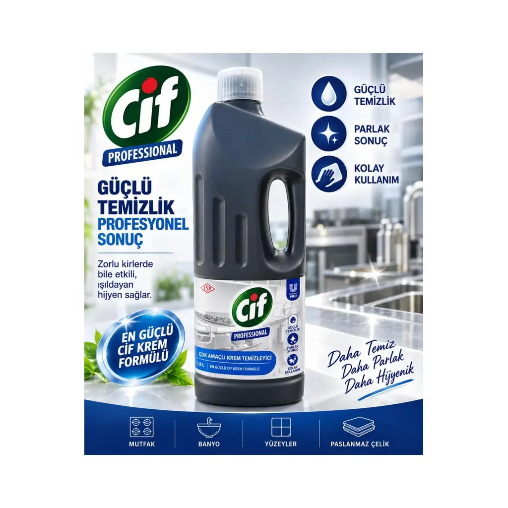 CIF KREM PRO 1,9 LT (1900 ML) GRI