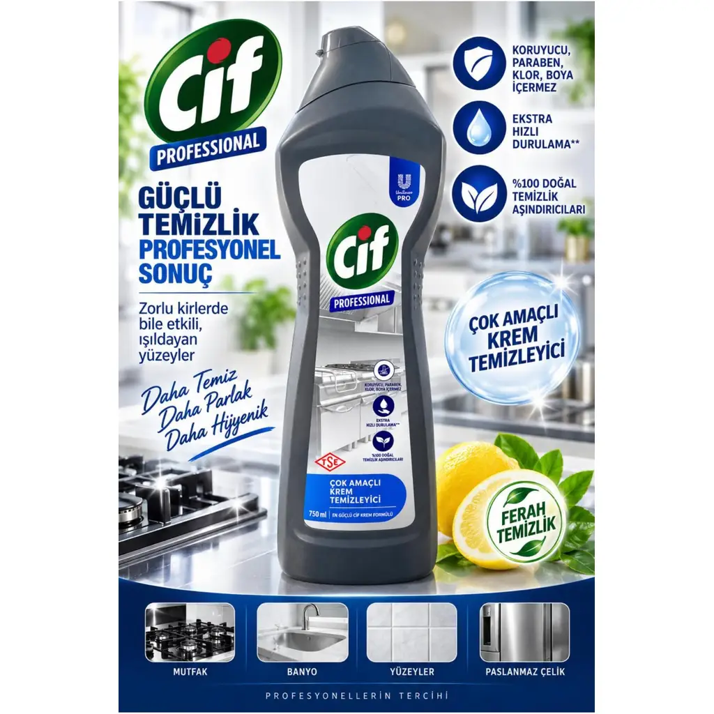 CIF KREM PRO 750 ML GRI