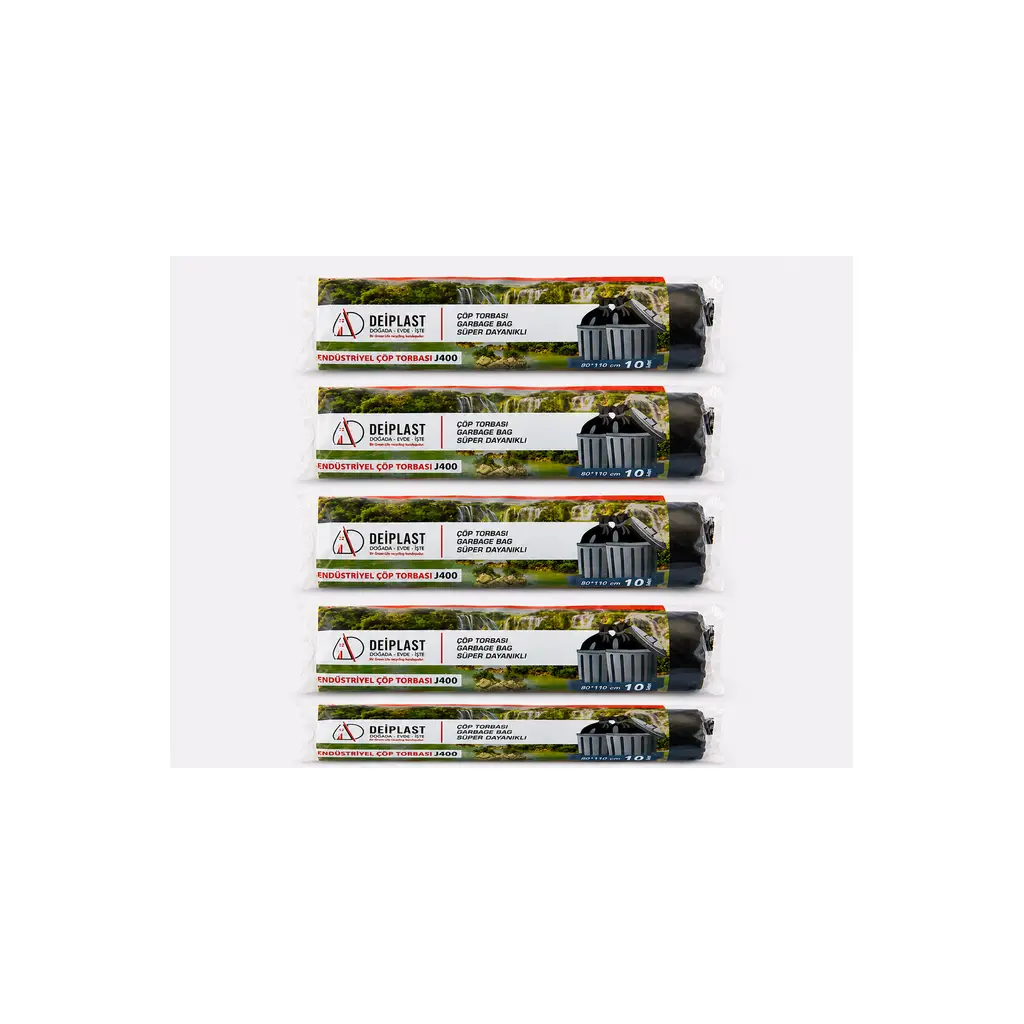 Endüstriyel Jumbo Boy Çöp Torbası Kalın 400 Gr.80*110 Cm.10'lu*5 Adet