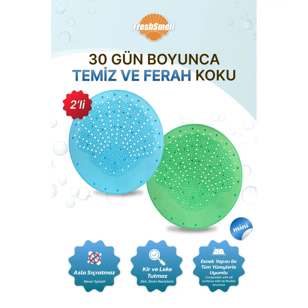 FRESH SMELL PISUVAR SUZGEC SILIKON MINI-BLUE OCEAN VE GREEN 2 Lİ SET