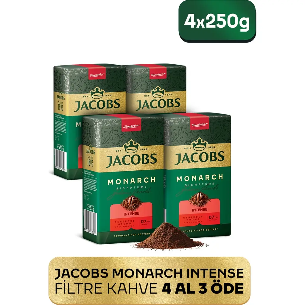 Jacobs Monarch Intense Filtre Kahve 250GR 4 Al 3 Öde