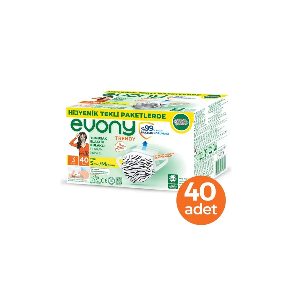 Maske Trendy 40lı Tekli Paketli