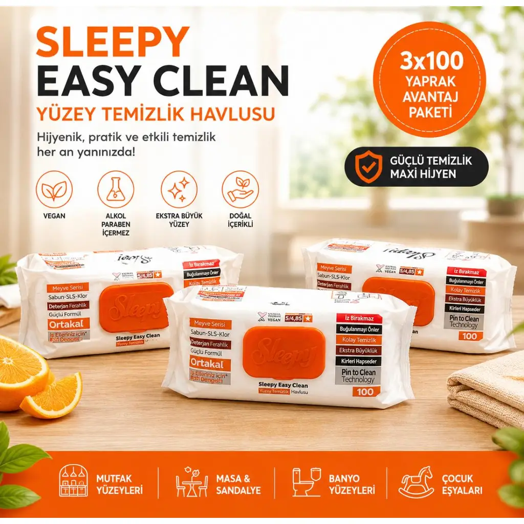 SLEEPY YUZEY TEMIZLEME HAVLUSU 100LÜ